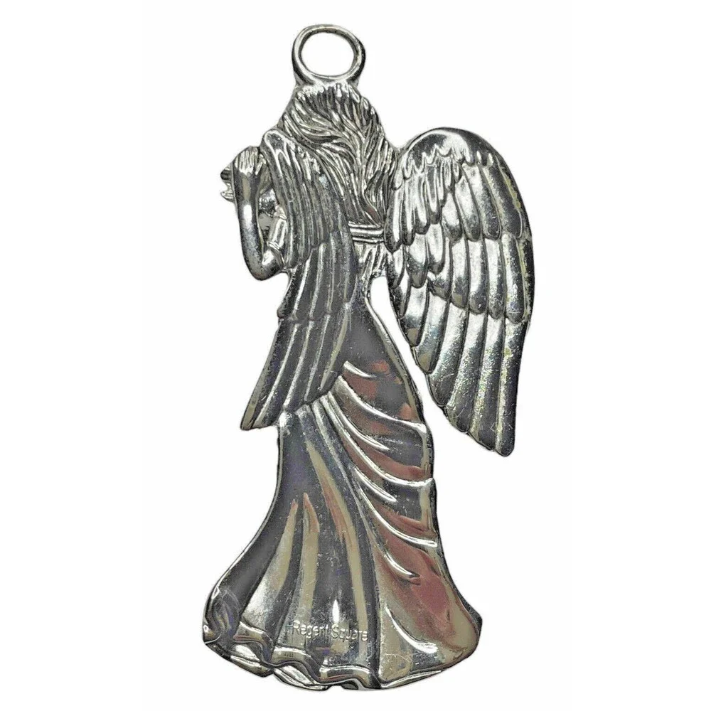 Regent Square Angel Christmas Ornament Silver Plated w/Swarovski Crystals